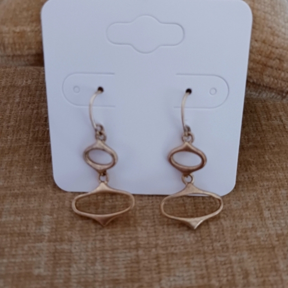 Gold Tone Dangle Earrings - Picture 1 of 7